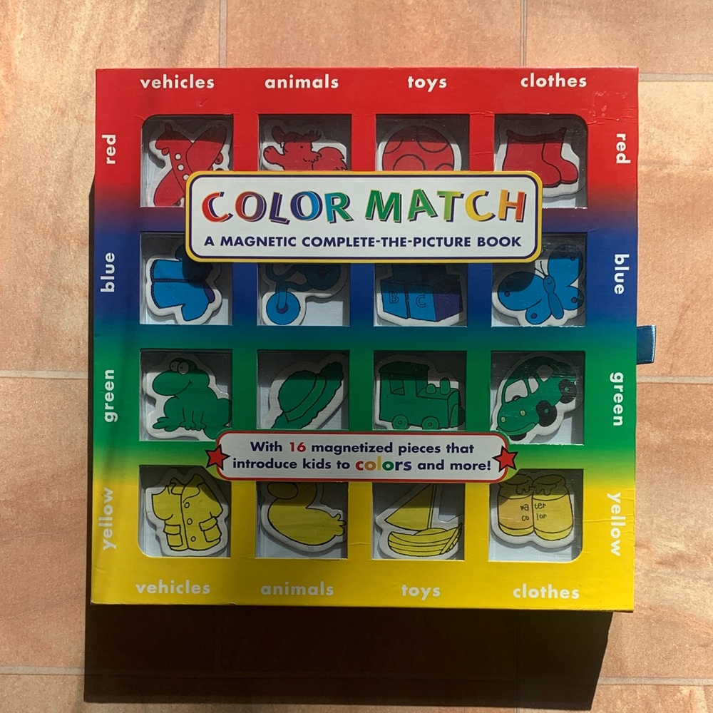 Vintage Color Match Magnetic Picture Book- Interactive Learning Fun for Kids